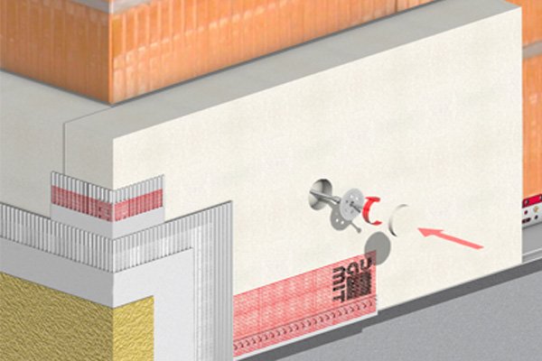 Skladba zateplenia s polysyterénom a rozpernými kotvami Skladba zateplenia s polysyterénom a rozpernými kotvami